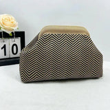 Women's Clip-Top Crossbody Purse – Lightweight Striped, Diamond & Dot Pattern Handbag