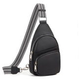 CLUCI Small Vegan Leather Sling Bag with Adjustable Guitar Strap