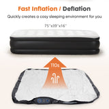 CONCETTA Twin Size 18" Air Mattress, Inflatable Bed with Built-in Pump, Quick Setup & Comfortable Support for Home and Travel