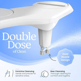 Everlasting Comfort Clear Rear Bidet Attachment for Toilet - Dual Self-Cleaning Nozzles, Adjustable Water Pressure, Easy No-Tool Installation, Eco-Friendly Toilet Sprayer for Rear & Feminine Cleansing, Fits Most Toilets