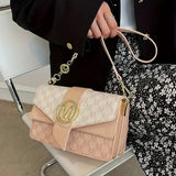 Retro letter buckle crossbody bag - 