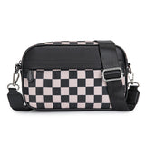 WeeNOD-L Checkerboard Crossbody Bag with Adjustable Strap