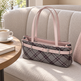 WeeNOD Blush Plaid Belted Shoulder Bag