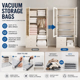 SUOCO Travel Vacuum Seal Bags with Rechargeable Electric Pump & Compression Packing Cubes Airtight, Re-sealable Set Travel Organizers for Luggage Space-Saving Solutions, Vacuum Bags For Travel backtoschool