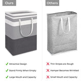 2-Pack 75L Tall Cotton Flax Laundry Hamper with Metal Frame, Waterproof Freestanding Collapsible Basket, Laundry Organization Containers for Dorm Use
