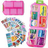 UFORU Travel Pill Organizer Box with 146 Labels, 10 Compartment Small Pill Case Medicine Kit, Portable Pocket Purse Pharmacy, Daily Weekly Vitamin Supplement Medication Holder（no pills)dealsforyou#SummerWins