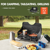 Ozark Trail 2 Burner Propane Gas Camping Stove, GCT2208WB, Black, New