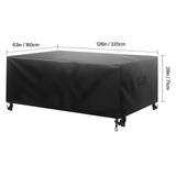 KFFKFF Heavy-Duty Outdoor Furniture Cover, 420D Waterproof Rectangular Cover for Patio Tables and Chairs, All-Weather Protection with Air Vent, 126L x 63W x 28H inch, Black