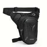 Water-Resistant Motorcycle Leg Bag – Hard Shell Double-Zip Riding Waist Pack