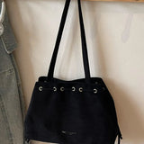 【Black Friday】Autumn and winter casual retro exquisite drawstring closure tote bag, fashionable and versatile large capacity shoulder bag, suitable for dates, parties and daily social occasions - image 14
