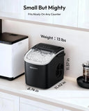 EUHOMY Ice Maker Countertop with Handle, 26lbs in 24Hrs, 9 Ice Cubes Ready in 6 Mins, Auto-Cleaning Portable Ice Maker with Basket and Scoop, for Home/Kitchen/Camping/RV. (2024 New Silver) Utensils