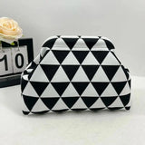 Women's Clip-Top Crossbody Purse – Lightweight Striped, Diamond & Dot Pattern Handbag