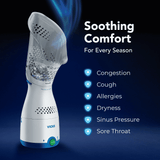 Vicks Steam Sinus Inhaler, White, Model VIH200, with 4 Bonus VapoPads for Allergies and Colds