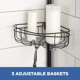 Mainstays 4-Tier Tension Pole Shower Caddy with Adjustable Baskets, Soap Tray in Oil-Rubbed Bronze