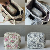 Small quilted floral tote bag