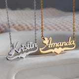 Unisex Double-Layer Heart Name Necklace - image 2