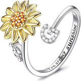 Sunflower A–Z Initial Spinner Ring - image 13