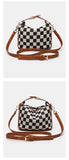 Original product photographs of the brown trim checkerboard mini handbag.