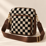 WeeNOD Checkered Pocket Crossbody — Black & Ivory