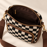 WeeNOD Checkered Pocket Crossbody — Black & Ivory