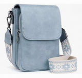 Everyday Phone Crossbody Bag with Patterned Strap