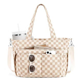 WeeNOD-L Large Corduroy Tote Bag with Laptop Sleeve & Cup Holder