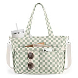 WeeNOD-L Large Corduroy Tote Bag with Laptop Sleeve & Cup Holder