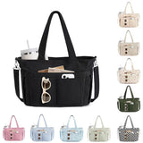 WeeNOD-L Large Corduroy Tote Bag with Laptop Sleeve & Cup Holder