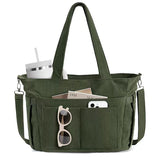 WeeNOD-L Large Corduroy Tote Bag with Laptop Sleeve & Cup Holder