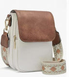 Everyday Phone Crossbody Bag with Patterned Strap