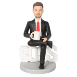 Custom Boss Bobblehead with Coffee Cup | Office Desk Gift