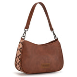 Western bohemian hobo shoulder purse - Dark Brown