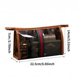Retro vintage brown vanity makeup organizer bag