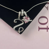 Triple-Layer Initial Necklace with Pink Heart Stone - image 38
