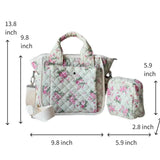 Small quilted floral tote bag