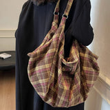 【Black Friday】Autumn Winter Fashion Solid Plaid Pattern Large Capacity Shoulder Crossbody Bag, Versatile Backpack for Commute, Travel, Hiking, Shopping - image 14