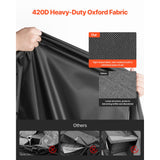 KFFKFF Heavy-Duty Outdoor Furniture Cover, 420D Waterproof Rectangular Cover for Patio Tables and Chairs, All-Weather Protection with Air Vent, 126L x 63W x 28H inch, Black