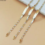 Unisex Three-Tone Engravable Tag Bracelet - image 7