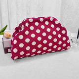 Striped Knit Makeup Bag for Women – Large Capacity Clip-Top Cosmetic Pouch & Travel Toiletry Organizer