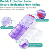 UFORU Travel Pill Organizer Box with 146 Labels, 10 Compartment Small Pill Case Medicine Kit, Portable Pocket Purse Pharmacy, Daily Weekly Vitamin Supplement Medication Holder（no pills)dealsforyou#SummerWins