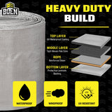 10 ft. x 20 ft. Heavy-Duty Commercial Silver/Black Tarp Cover 10 Mil Thick Weave Material, Waterproof
