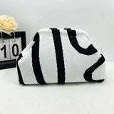 Women's Clip-Top Crossbody Purse – Lightweight Striped, Diamond & Dot Pattern Handbag