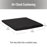 Mind Reader Seat Cushion with Gel Core, Ergonomic Pressure Relief for Tailbone, Hip, Coccyx & Sciatica Pain, Office, Car, Wheelchair, Black