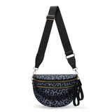 Women's Leopard Print Bum Bag – Lightweight Oxford Cloth Crossbody Bag with Carrying Chain