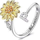 Sunflower A–Z Initial Spinner Ring - image 21