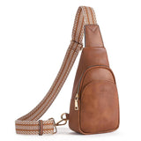 CLUCI Small Vegan Leather Sling Bag with Adjustable Guitar Strap
