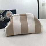 Women's Striped Knit Cosmetic Bag – Large Capacity Makeup Pouch & Travel Toiletry Organizer