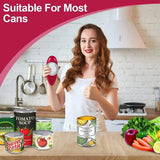 Electric can opener suitable for all can sizes. Kitchen food safety electric can opener with smooth edges. Battery-powered can opener for kitchen use, ideal for seniors, arthritis sufferers, and chefs.
