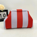 Women's Striped Knit Cosmetic Bag – Large Capacity Makeup Pouch & Travel Toiletry Organizer