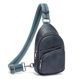 CLUCI Small Vegan Leather Sling Bag with Adjustable Guitar Strap